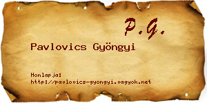Pavlovics Gyöngyi névjegykártya